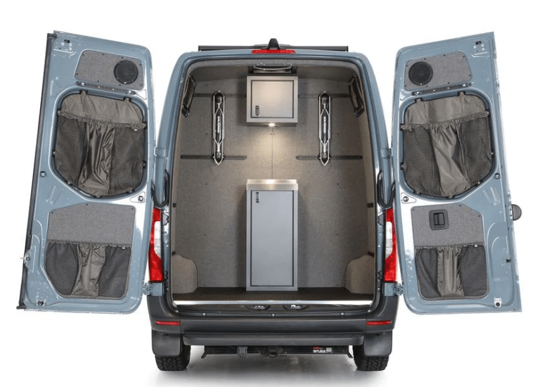 VS30 20192023 Mercedes Sprinter Van Rear Door Lower Stuff Bag Kit w/Graphite Panels Northwest