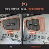 Ford Transit Van 148" Wheelbase Flarespace | Arctic Tern | Slider Window - Image 4