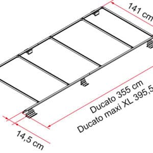 Roof Rack / Roof Rail Fiamma Kit - Black | Silver - for 136"/159" Wheel Base Ram Promaster
