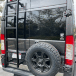 Rear Door High Roof Ladder - Aluminum - Black for Ram Promaster Vans