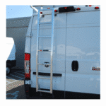 Aluminum Rear Door High Roof Ladder Anodized Black | Clear for 2014-2024 Ram Promaster Van by Prime Design
