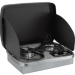 Conversion Van RV Two Burner Gas Cooktop with Hood and Wind Guard
