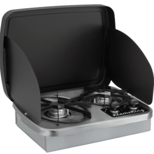 Conversion Van RV Two Burner Gas Cooktop with Hood and Wind Guard
