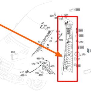 VS30 2019-2025 Mercedes Sprinter Van Genuine Mercedes Driver / Passenger B Pillar Trim