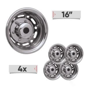 16in Dual Wheel Simulator's 4 Pack - Full Rim/ Wheel Skin Hubcaps for a 2500 / 3500 Ram ProMaster Vans